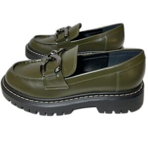 MARC FISHER Trisca Lug Sole Platform Loafer - Women's 6.5M - Dark Green